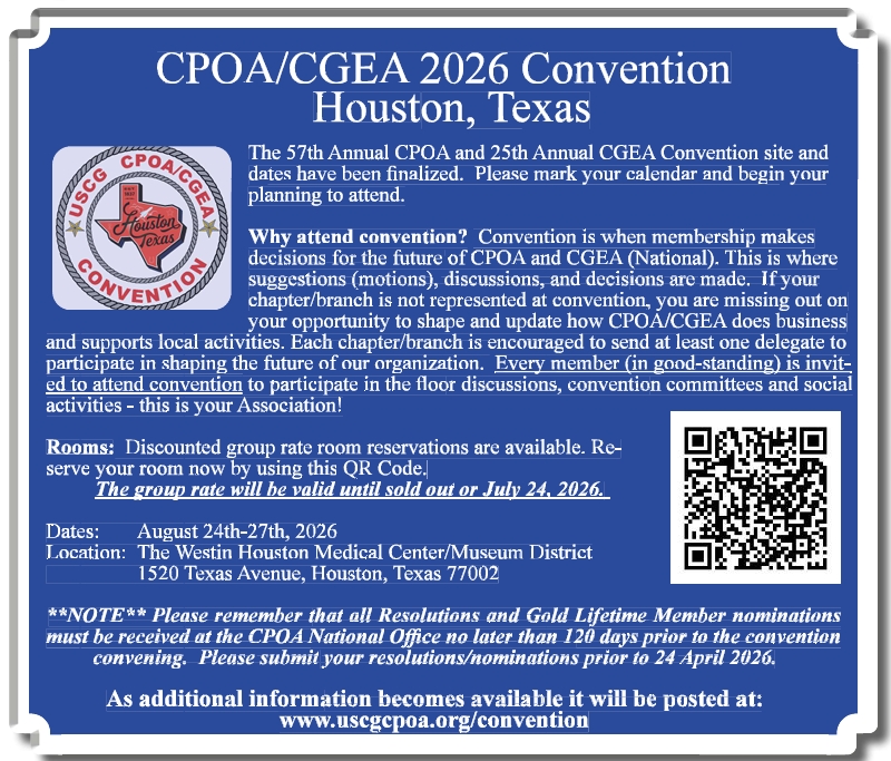CPOA 57th & CGEA 25th Convention August 24-27, 2026